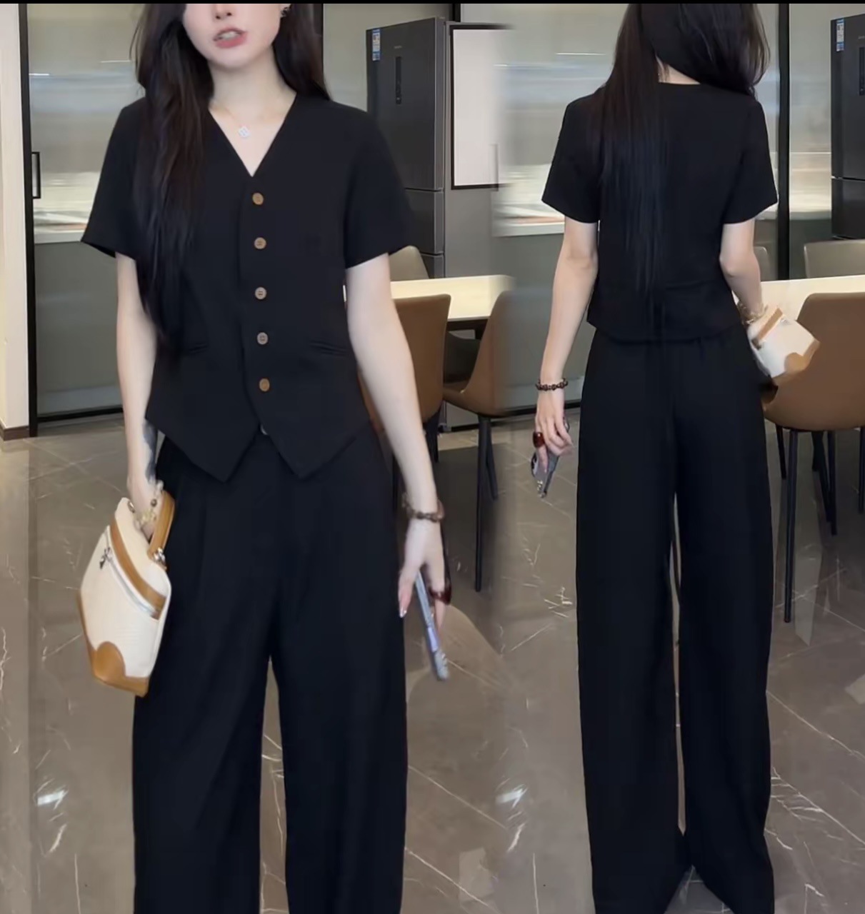 반팔 검은색 정장