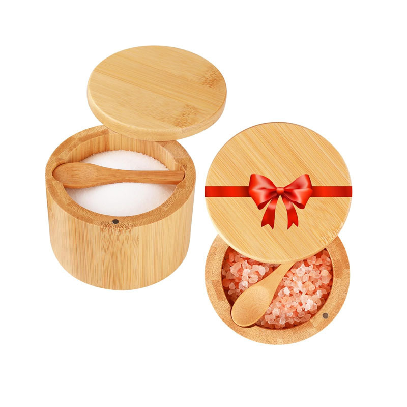 Con cuchara incorporada para evitar el polvo de cocina sal pimienta especias condimento contenedor de almacenamiento