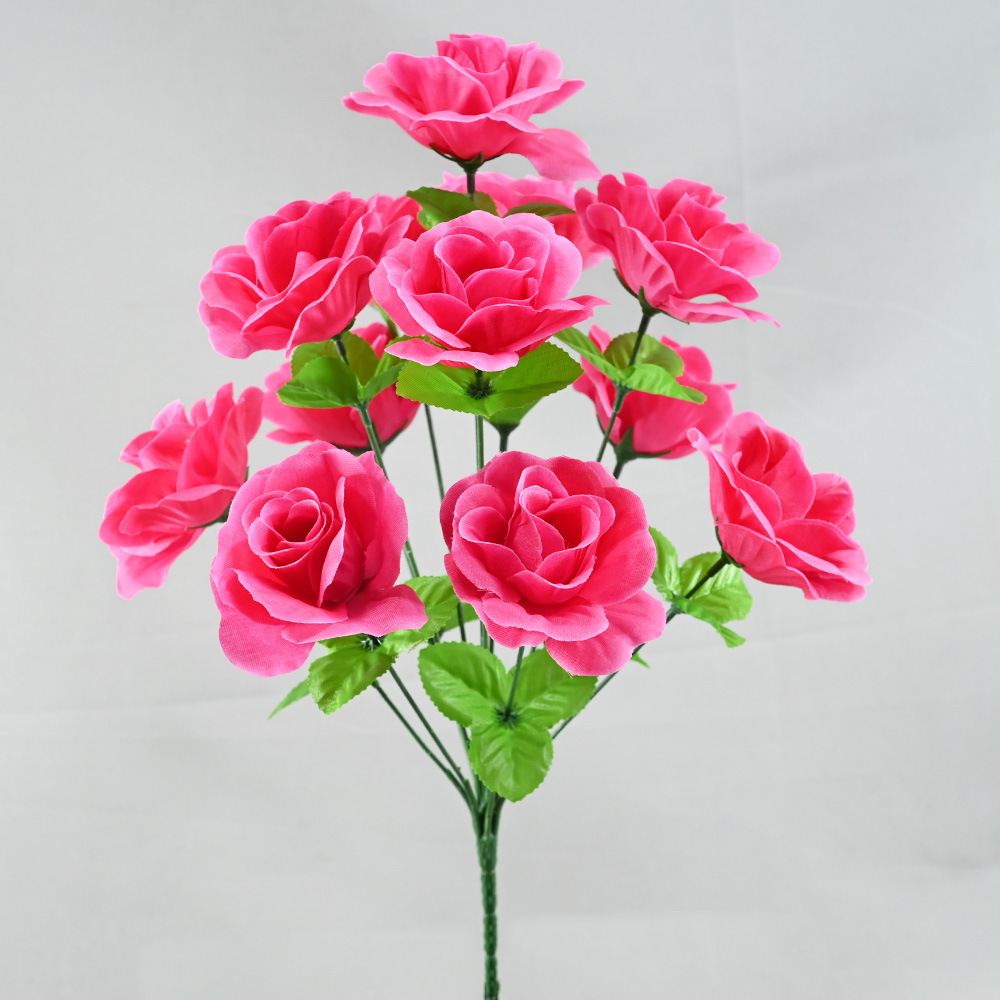 Rosas Artificiales Enviadas de Fábrica, 12 Cabezas de Rosa Pequeñas para Arreglos Florales, Decoración de Bodas, Flores Artificiales al por Mayor