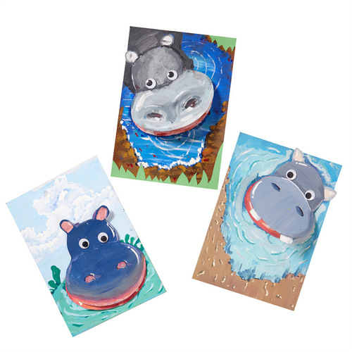 Children's educational toys handmade diy material package hippopotamus open mouth art painting kindergarten gift
