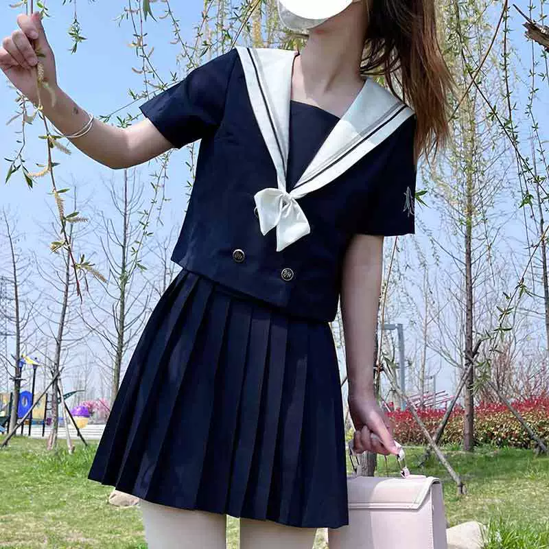 Deep Blue Whale JK Униформа Школьная форма Униформа Класса Униформа Колледж Стиль JK Матрос Костюм Мягкая Девушка Женщина Студент Японские подлинные товары
