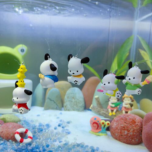 Cartoon Pac-Man Micro Landscape Ornament Fish Tank Floating Small Pendant Cute Aquarium Landscape Cake Decoration