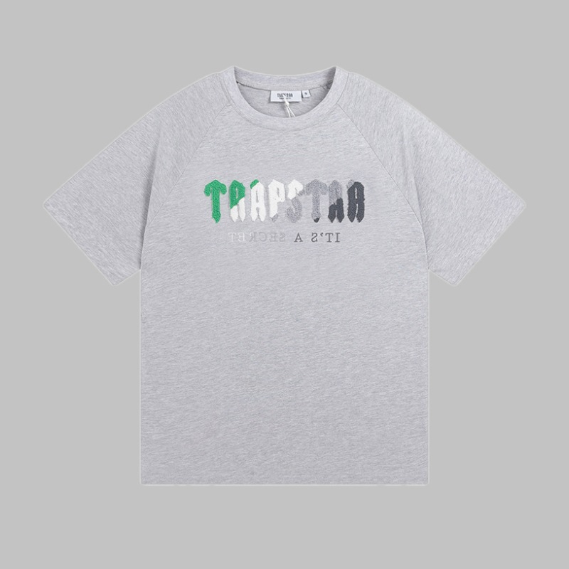 Comercio exterior transfronterizo Trapstar Arco Iris letras gradiente toalla bordado de manga corta Camiseta niebla calle pantalones cortos traje