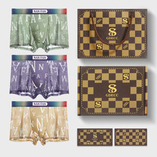 正品男士内裤中腰抗菌透气舒适棉质平角短裤3条高档礼盒