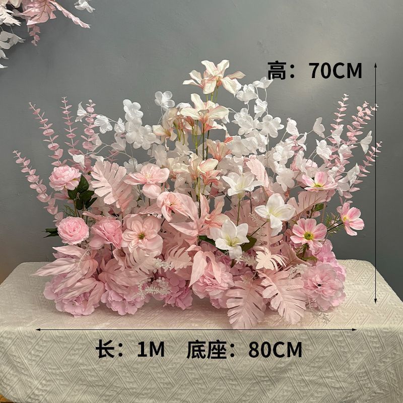升级大尺寸订婚仿真花排花仿真绢花成品装饰尤加利花排台路婚礼|undefined