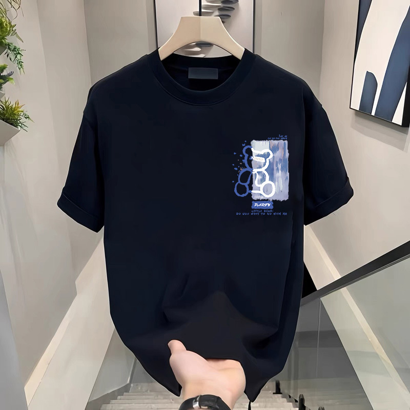 Algodón negro de mujer camiseta de mangas cortas de verano 2025 estudiantes de hombro camiseta de mujer camiseta de base un cabello