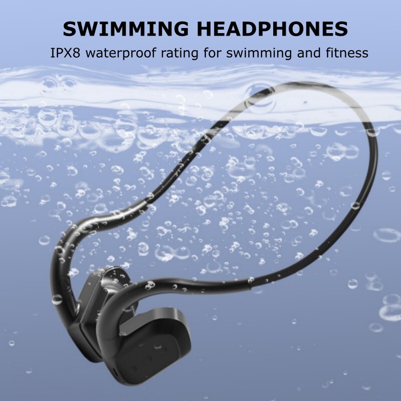 Ipx8 Waterproof Swimming Bone Conduction Headphones with 32g
