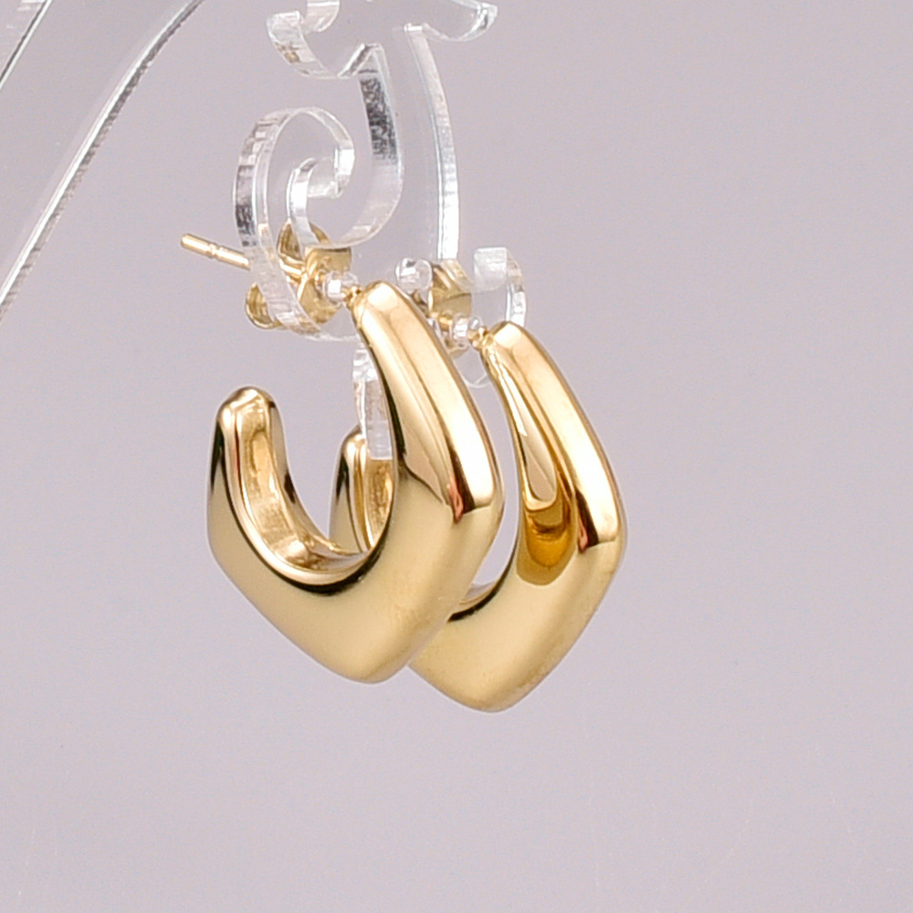 Earrings Classification Housewarming, Festival Occasion Heart Plating 304 Stainless Steel Titanium Steel No Inlaid 18K Gold Plated Vacuum Plating PVD Coated Earrings