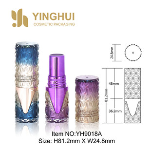 DIY Round Lipstick Tube Injection Molded Lipstick Tube Packaging Material Spray Color Flat Mouth Three Pieces Cosmetic Packaging Material