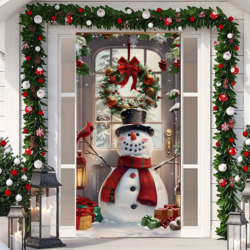 アマゾンクロスボーダー新型クリスマス怪傑門蓋祝日パーティーのドア貼り装飾雰囲気背景布メーカー直販|undefined