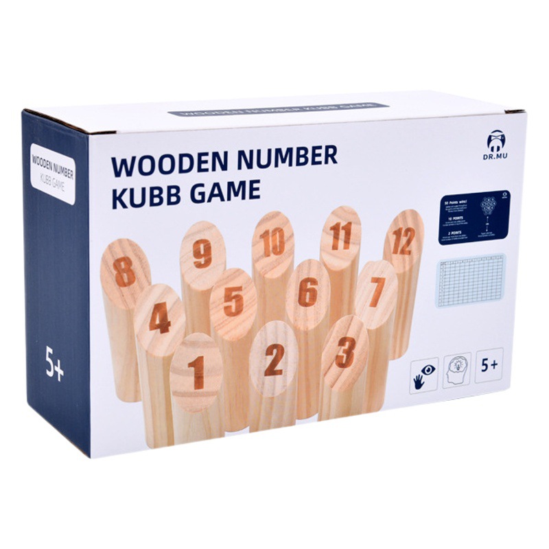 Juguete transfronterizo de madera Finlandia colisión columna lanzando divertido juego césped al aire libre niños grupo de adultos interacción de construcción