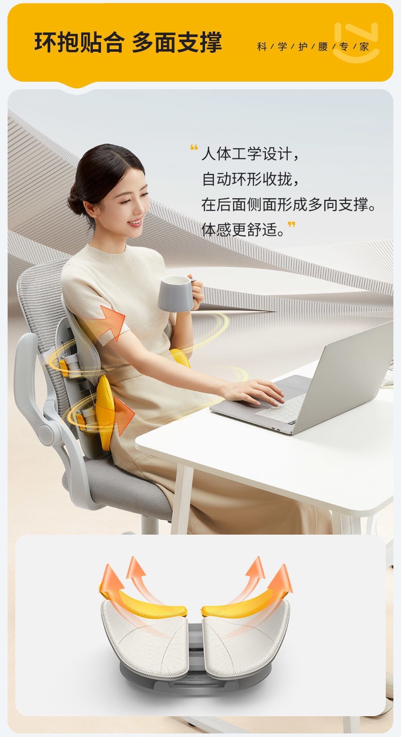 Nuo Tai Lumbar Support Cushion, Ergonomic Seat for Long Sitting, Office Chair, Car Lumbar Support, Gift