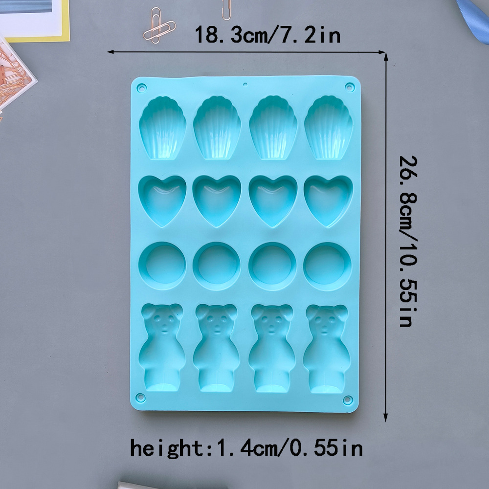16 cuatro grupos de amor de oso 8 chocolate molde de silicona DIY galletas de hielo dulces blandos molde de goteo para hornear
