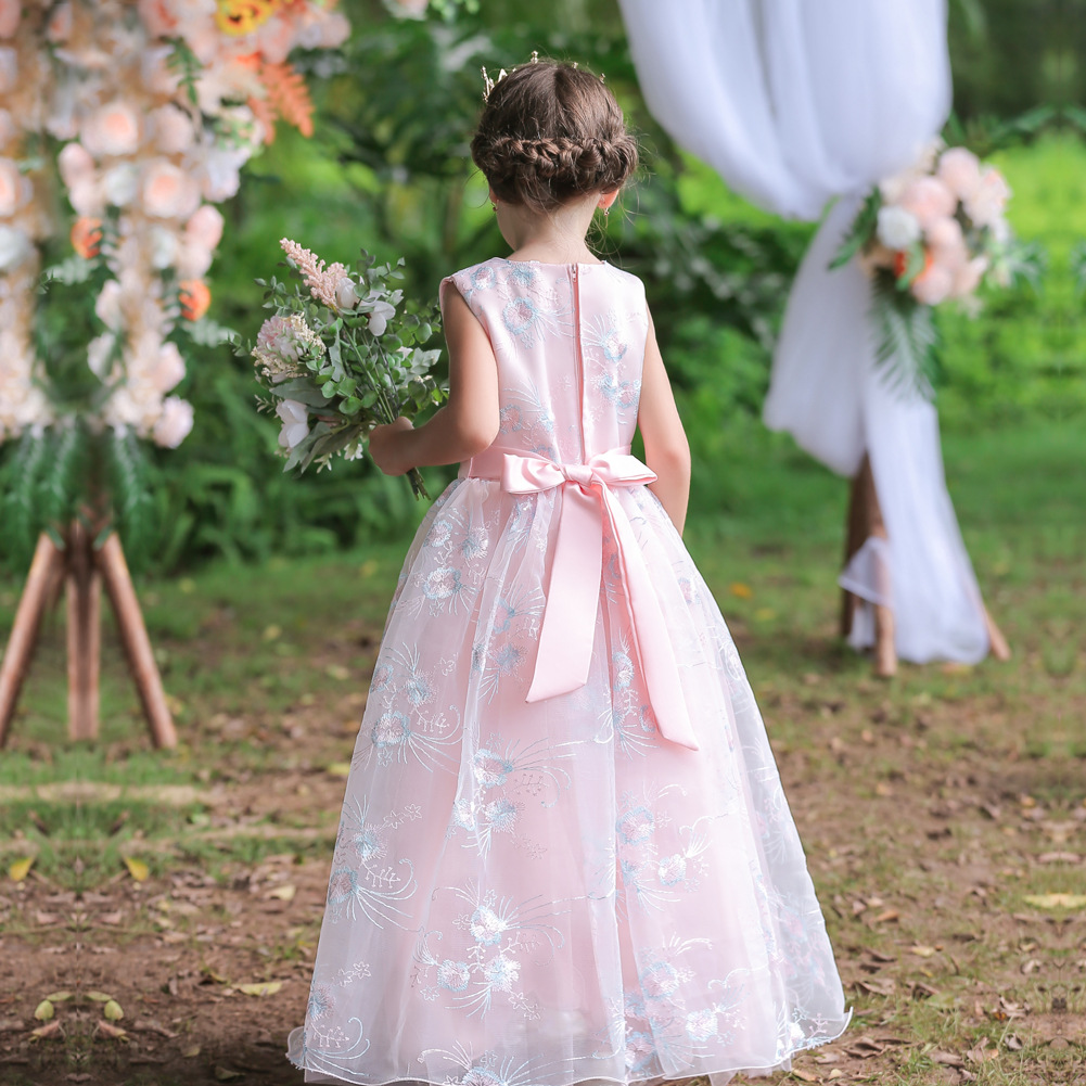 跨境新款儿童礼服公主裙女童婚纱蓬蓬裙长裙中大童演出晚礼服批发