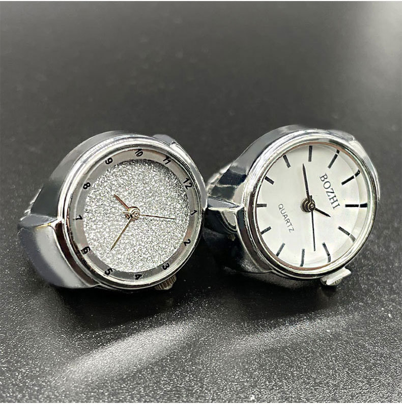 Daily, Street Occasion Quartz Movement Round Pattern Retro Classic Style Round Quartz Watch Rings