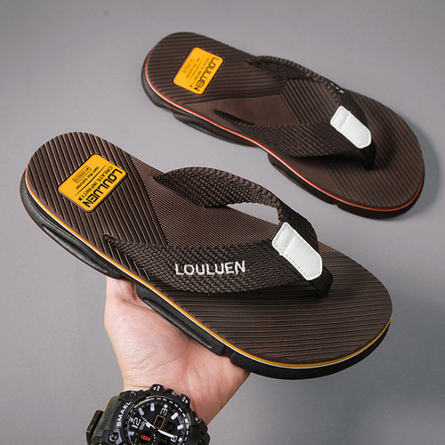 2025 Summer Herringbone Men's Slip-on Sandals Casual Trendy Non-slip Personality Fashion Outdoor Slippers for Men