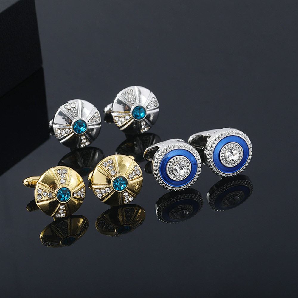 Gemelli vintage in cristallo zircone per camicie da uomo_voghion.com