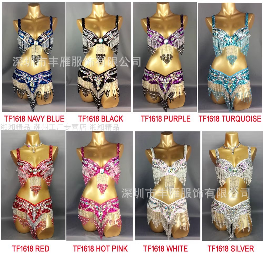 New Cross-Border Sequin Belly Dance Suit Shiny Sexy Stage Performance Clothing Festival Ball Party Dance Clothing