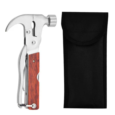 Qəza çəkici Multifunctional Safety Hammer 7-in-1 - colored-wooden-handle-sanded-soft-bag