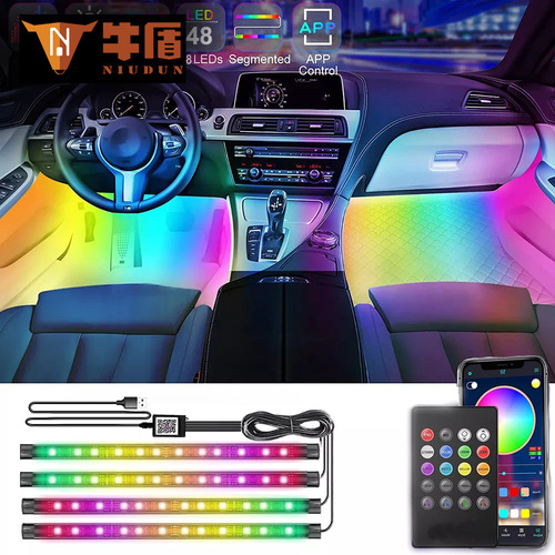 Car ambient light LED interior decoration light app seven-color sound control remote rhythm light modification foot bottom atmosphere light