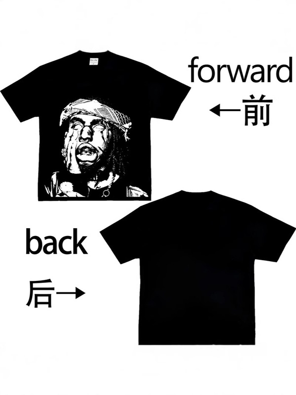 特大パターン外国貿易 T シャツ男性と女性のためのレトロ Y2K プリント T シャツストリートトレンド男性と女性のクロスボーダーヨーロッパとアメリカンスタイルの T シャツ|undefined