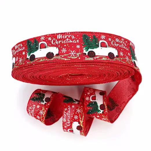 Cinta de Navidad Cinta de lino de imitación Cinta de satén Envases de regalo de Navidad Accesorios de lazo Decoración de cinta Spot al por mayor