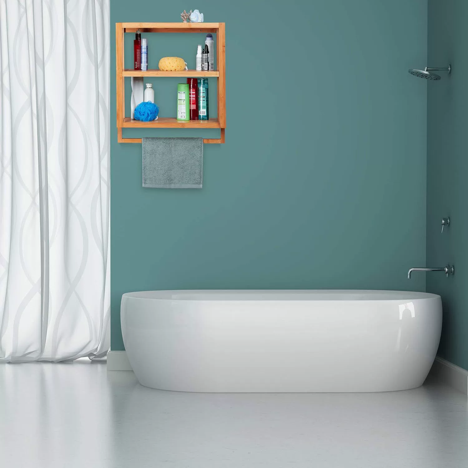 Бамбуковая трех ручная стенная полка для гостиной многофункциональная полка для хранения ванной комнаты для полотенец
