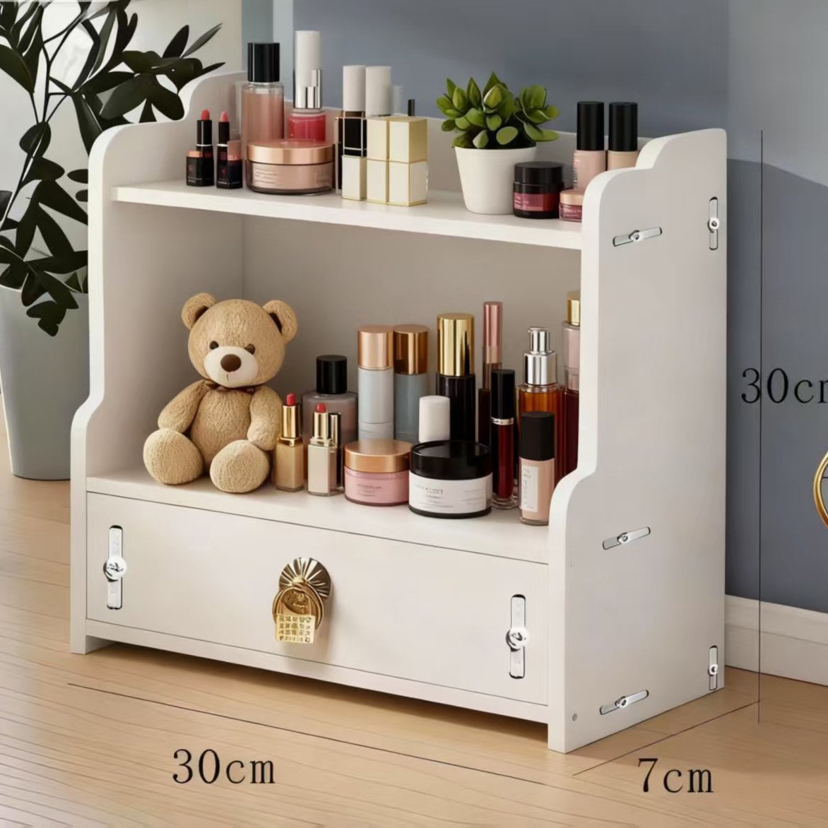 Nueva caja de almacenamiento de escritorio, estante de almacenamiento doméstico multifuncional de plástico, caja de almacenamiento de cosméticos de la serie de mango de diamante image 9