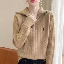 羊绒毛衣女25秋冬新款半高领打底衫加厚拼色针织衫内搭上衣宽松保