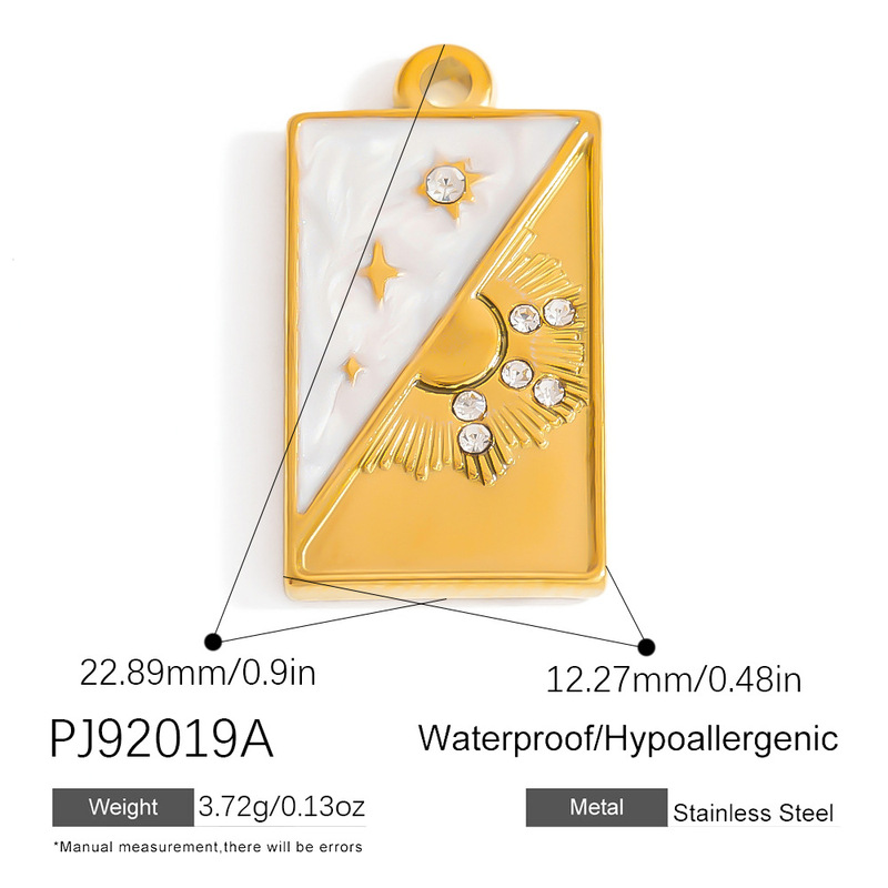 跨境不锈钢DIY饰品配件爱心方牌吊坠度假风螃蟹椰树花朵贝壳挂件|undefined