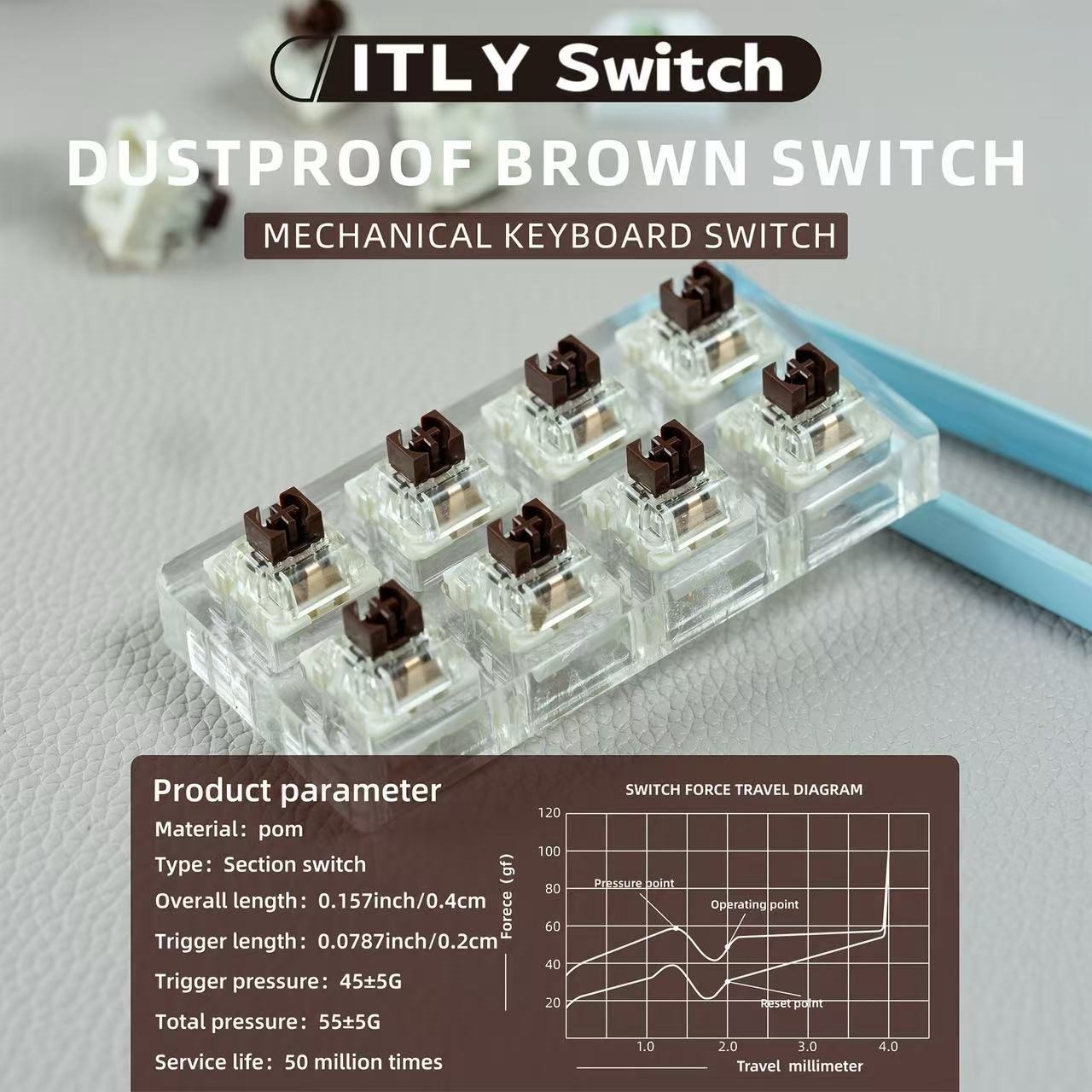 iTLY机械键盘焊接拔轴体防尘青轴红轴黑轴茶轴十字轴爆款