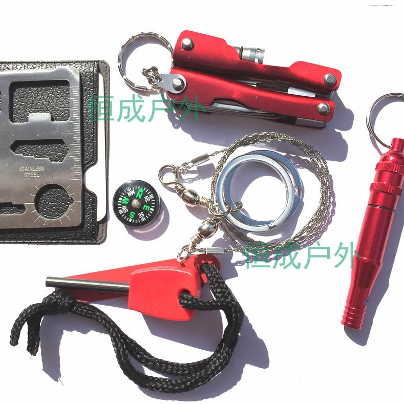 Equipo de herramientas multifunción para acampar traje de primeros auxilios caja de suministros de emergencia supervivencia al aire libre equipo de supervivencia de auto-rescate