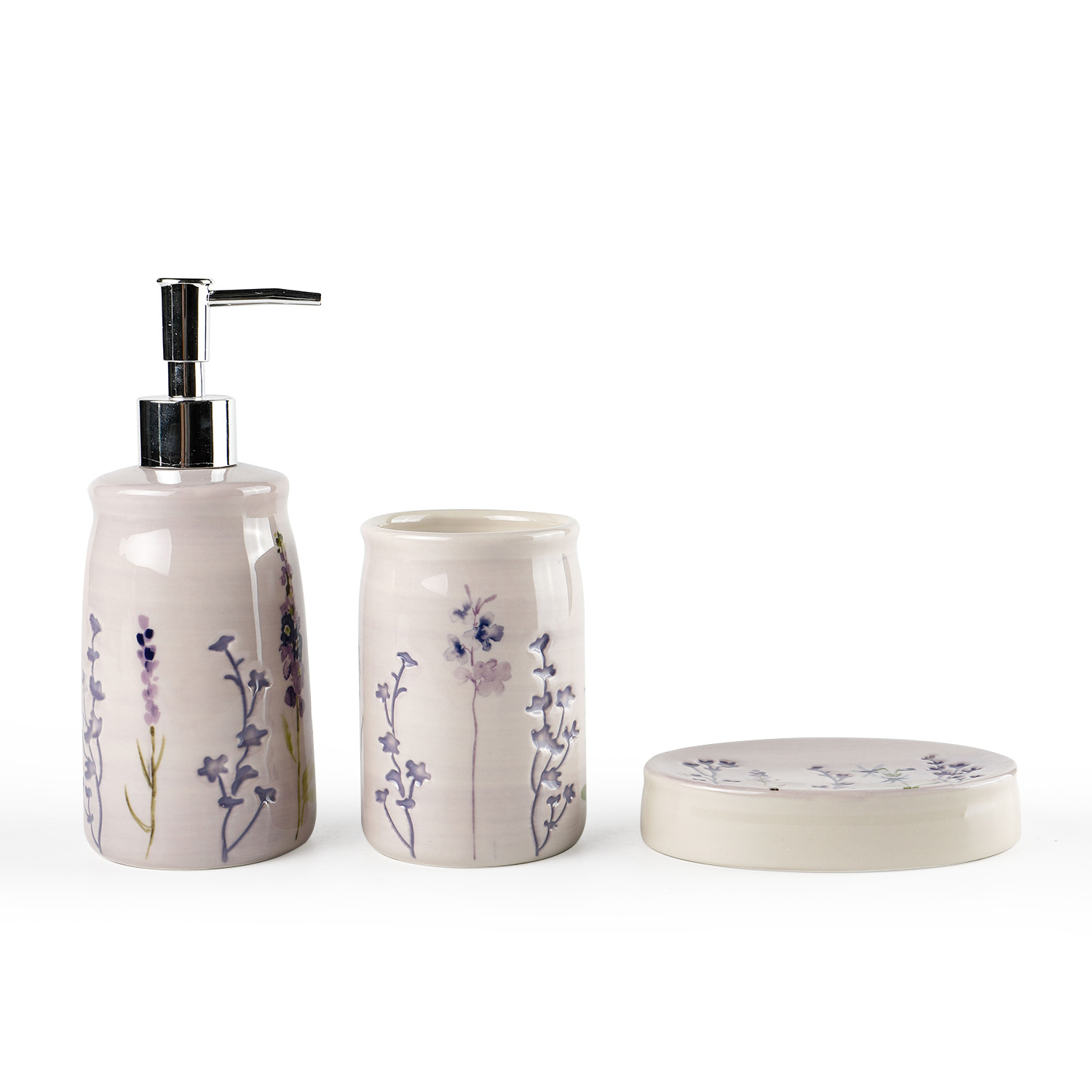 Traje de baño de cerámica impreso de estilo europeo creativo artículos de tocador para el hogar caja de regalo traje de lavado en caja de color conjunto de cuatro piezas