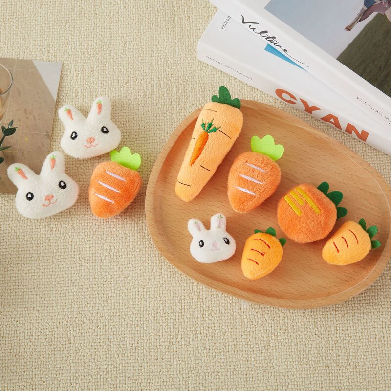 Cute Plush Carrot Rabbit Brooch MengMeng Rabbit Rabbit White Rabbit Accessories Bag Hat Clothes Accessories
