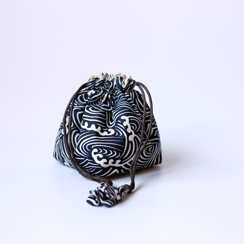 40色日系茶具配件陶瓷杯絨布束口袋亞棉麻收納包便攜式茶杯收納袋