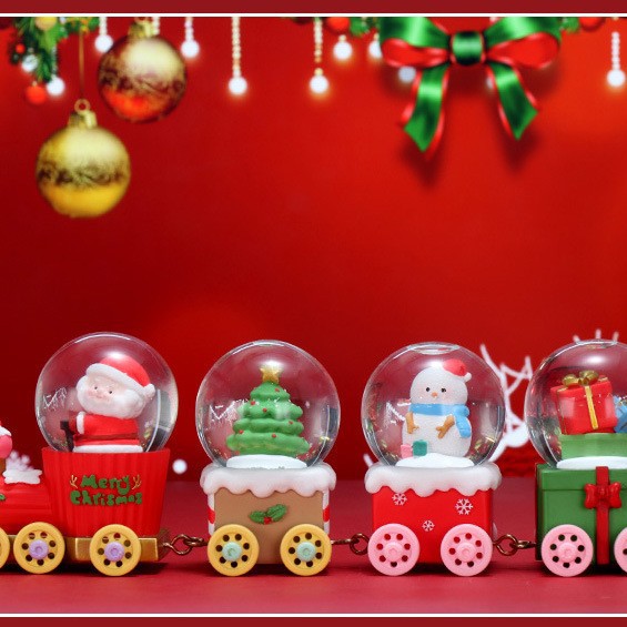 Muñeca de Navidad transfronteriza bola de cristal luminosa decoración decoración de resina bola de cristal luminosa navidad decoración Santa Claus