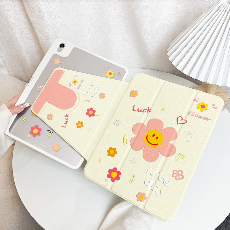 Y-Shaped Acrylic Rotating Tablet Protective Case 70% off Foldableable iPad Protective Case with Pen Slot iPad Case Protection
