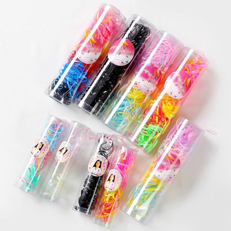 Baby color pequeño anillo de cabello no daña cabello chica cuerda de cabeza adorable tiras de goma desechables para el cabello duradero de alta elasticidad