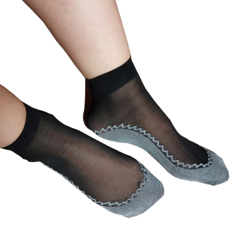 Medias de acero de dos generaciones con fondo acolchado de algodón de verano para mujer anti-enganche sudor-absorbente antideslizante terciopelo media pantorrilla calcetines cortos al por mayor