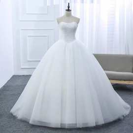 轻婚纱抹胸齐地2025新款简约软纱新娘结婚小个子礼服源头厂家代