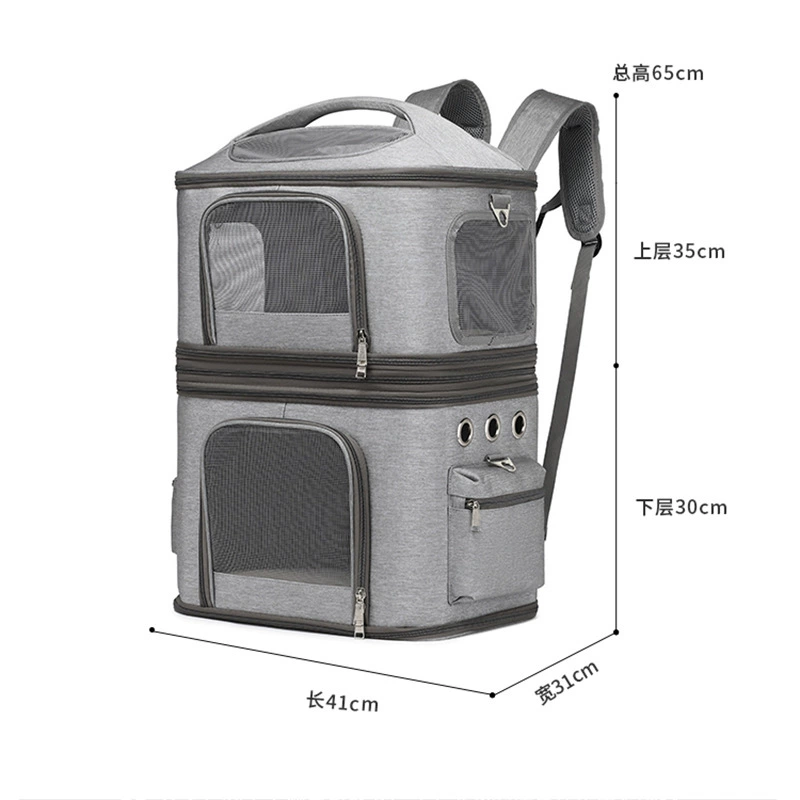 Portable Pet Travel Backpack, split-folding handheld & shoulder, breathable large-capacity