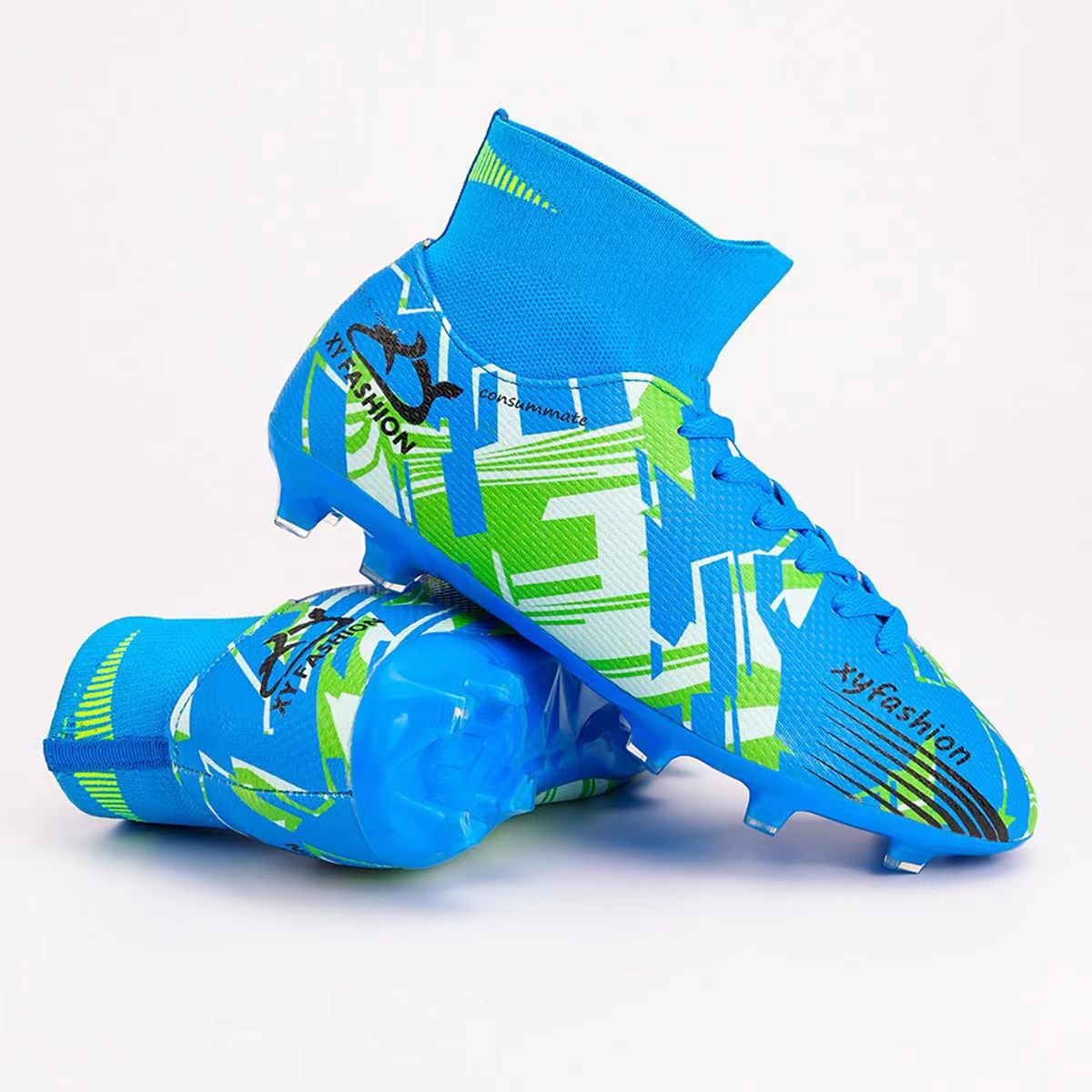 Binbinniao fábrica directa transfronteriza zapatos de Fútbol de los hombres de uñas largas de alta superior transpirable zapatos de entrenamiento deportivo de los hombres de Fútbol