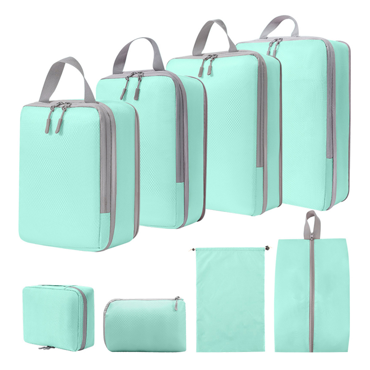 세탁 디지털 8 피스 레이크 블루 (신발 가방 + 묶음 포켓 + 세탁 가방 + 디지털 가방)