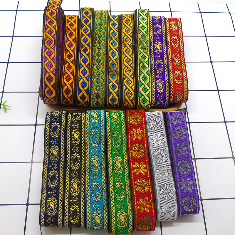 厂家批发 2cm彩色提花花边辅料 服饰配件民族民俗演出服装辅料