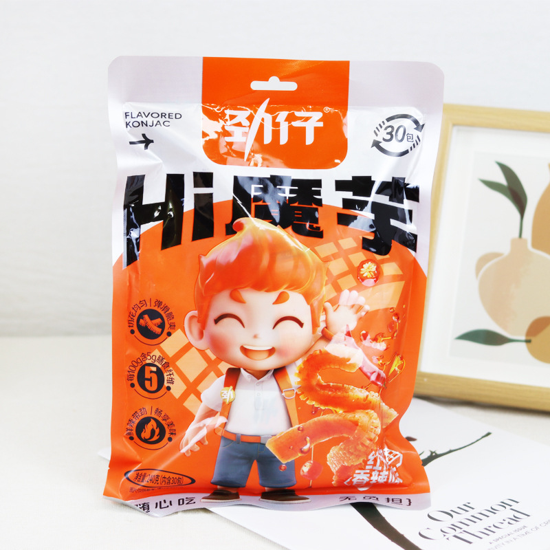 勁仔Hi魔芋紅油香辣味240g校園休閒小零食飄香燒烤味麻辣小吃食品