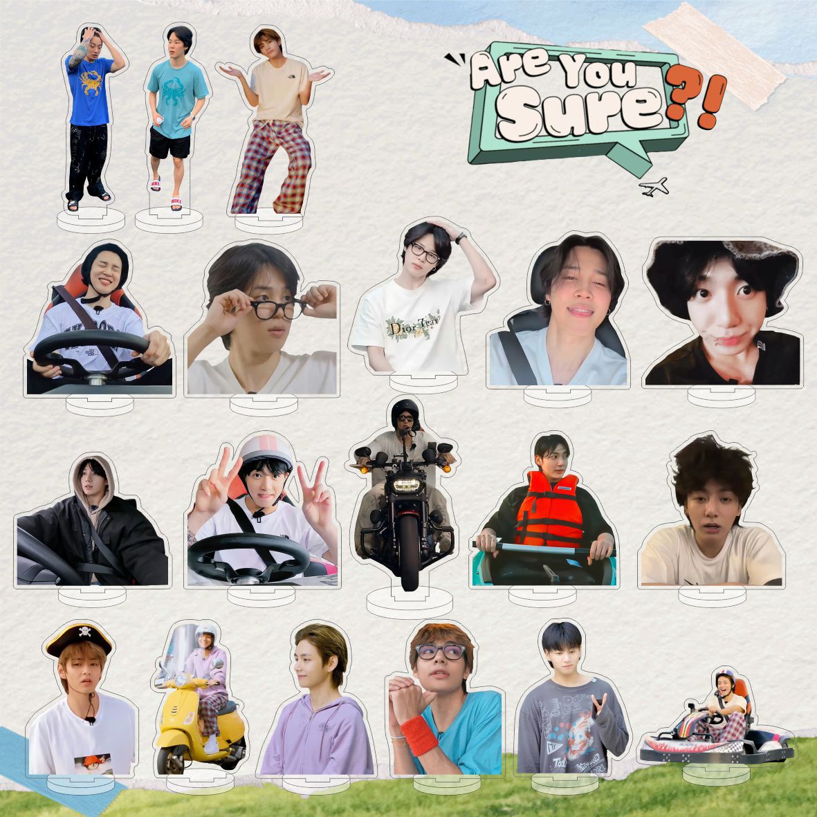 V金泰亨Jung kook jimin田柾國跨境亞克力雙面高清立牌明星周邊