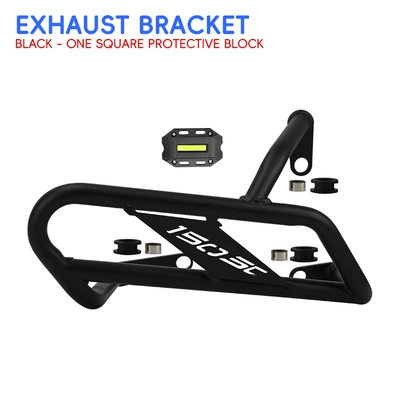 Motorcycle bumper: exhaust pipe bumpers, footrest anti-collision - black-carbon-steel-exhaust-bar-black-protective-block