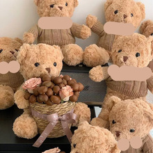 衬衣熊玩偶泰迪熊毛绒玩具小熊公仔花店抱抱花桶熊送女生生日礼物