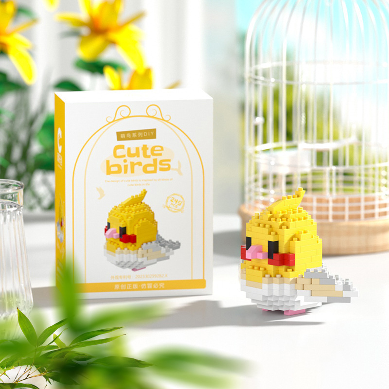 Compatible con Lego loro guacamayo, bloques de construcción, flores, adornos de animales, juguetes para niños hechos a mano, regalos para el día de los niños