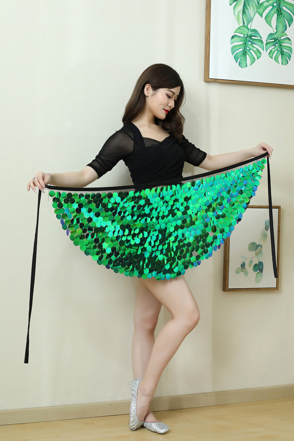 Title 5, Falda corta sexy con lentejuelas para mujer, en...